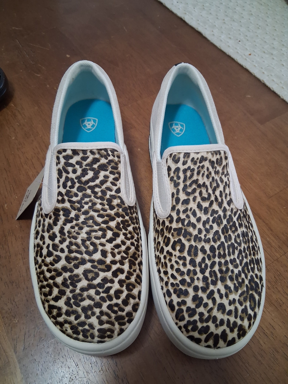 Ariat Leopard-Print Slip-On Sneakers with Turquoise Insole